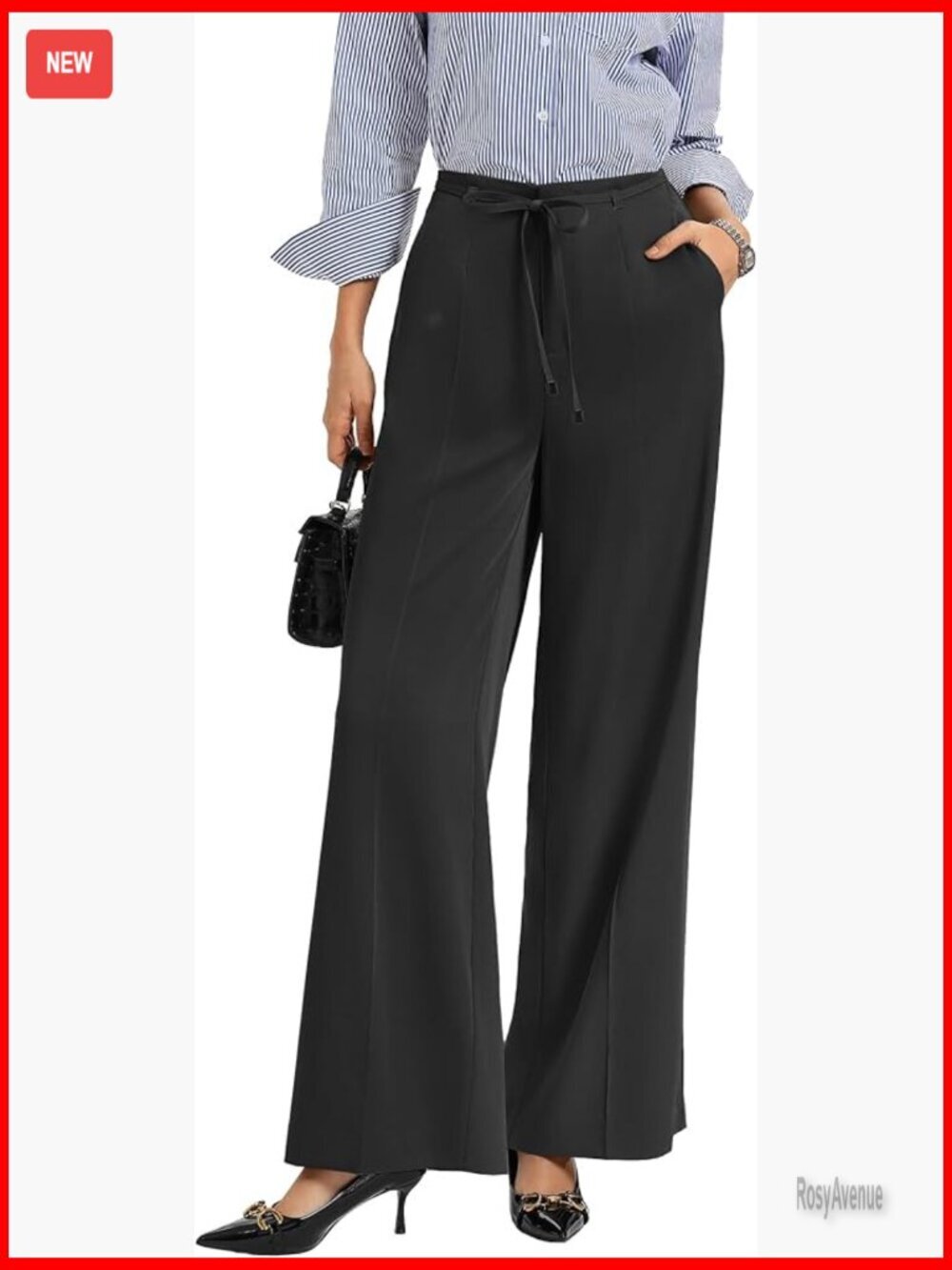 High Waisted Wide Leg Work Pants Business Casual Trousers with Pockets